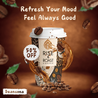 Rise & Roast Coffee Ad Poster